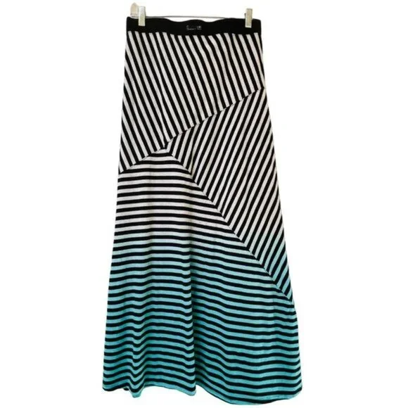 Calvin Klein Maxi Skirt Womens Small Stripes Quick Dry Festival Patchwork - Picture 5 of 10